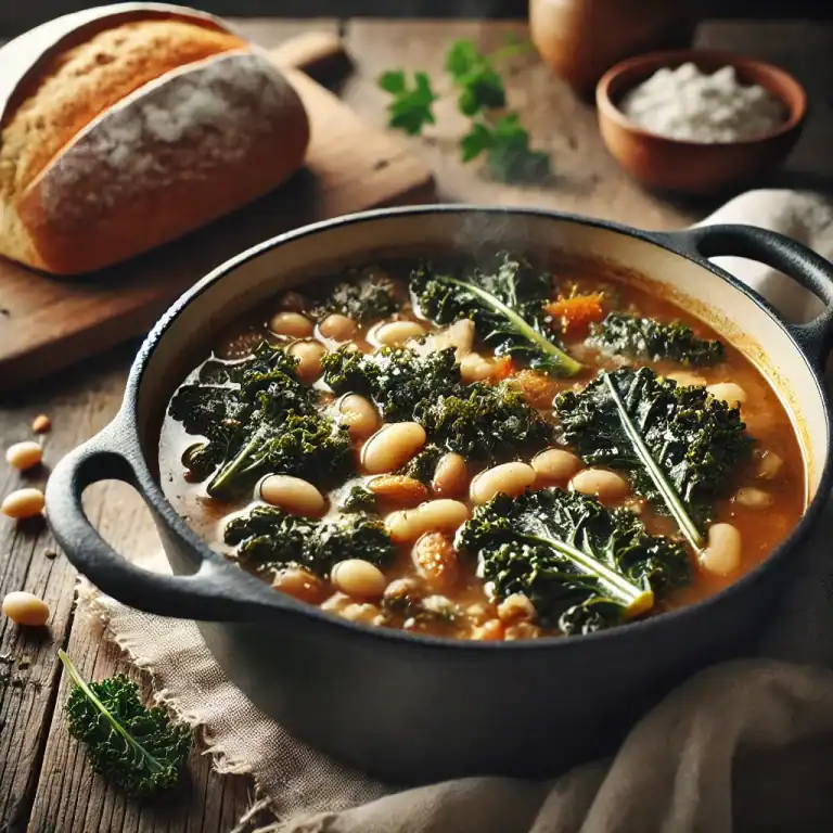 Boerenkool en witte bonen stoof uit de Dutch Oven