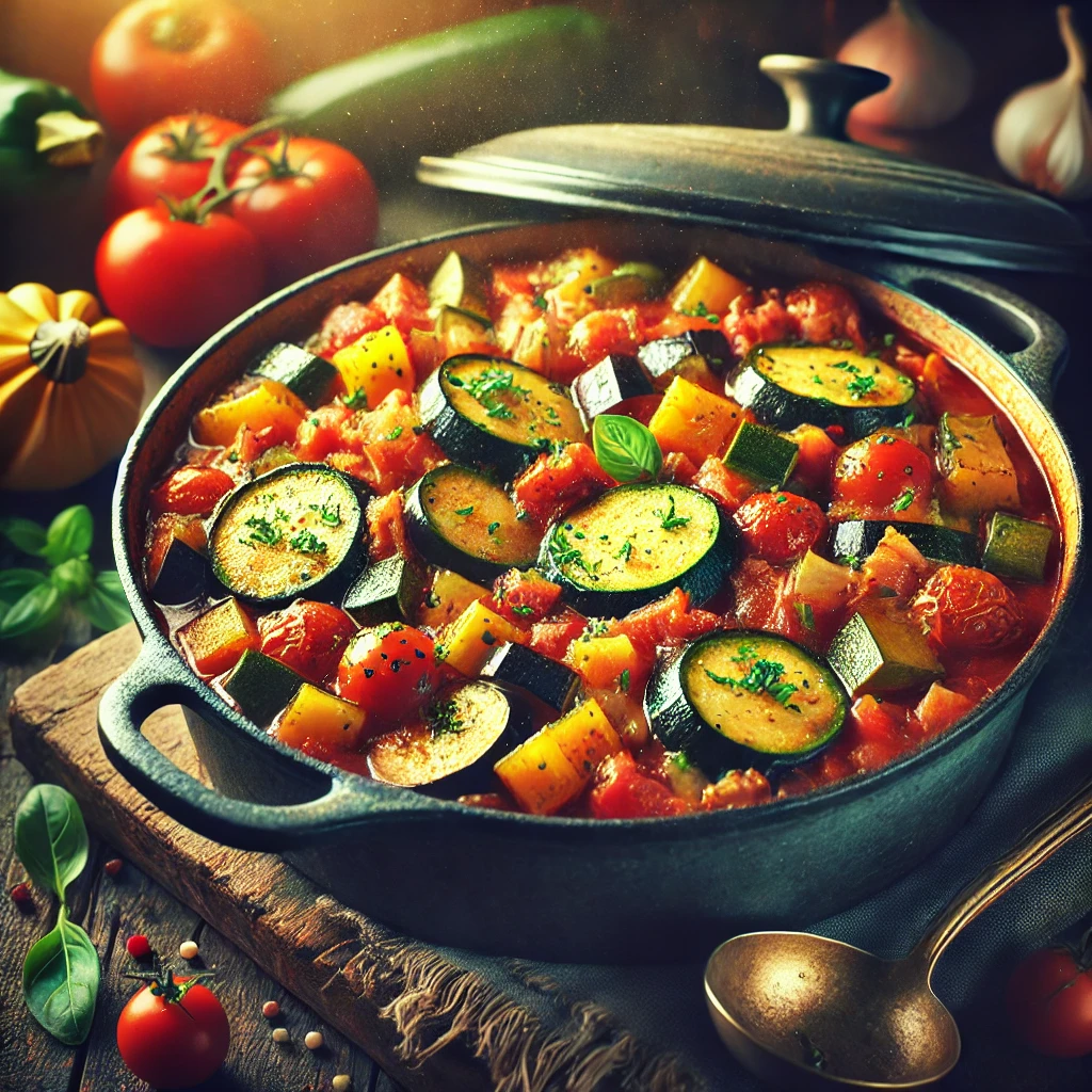 Courgette en Aubergine Stoofpot