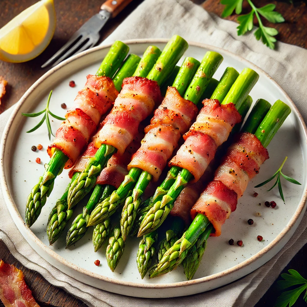 Keto Airfryer Asperges met Bacon