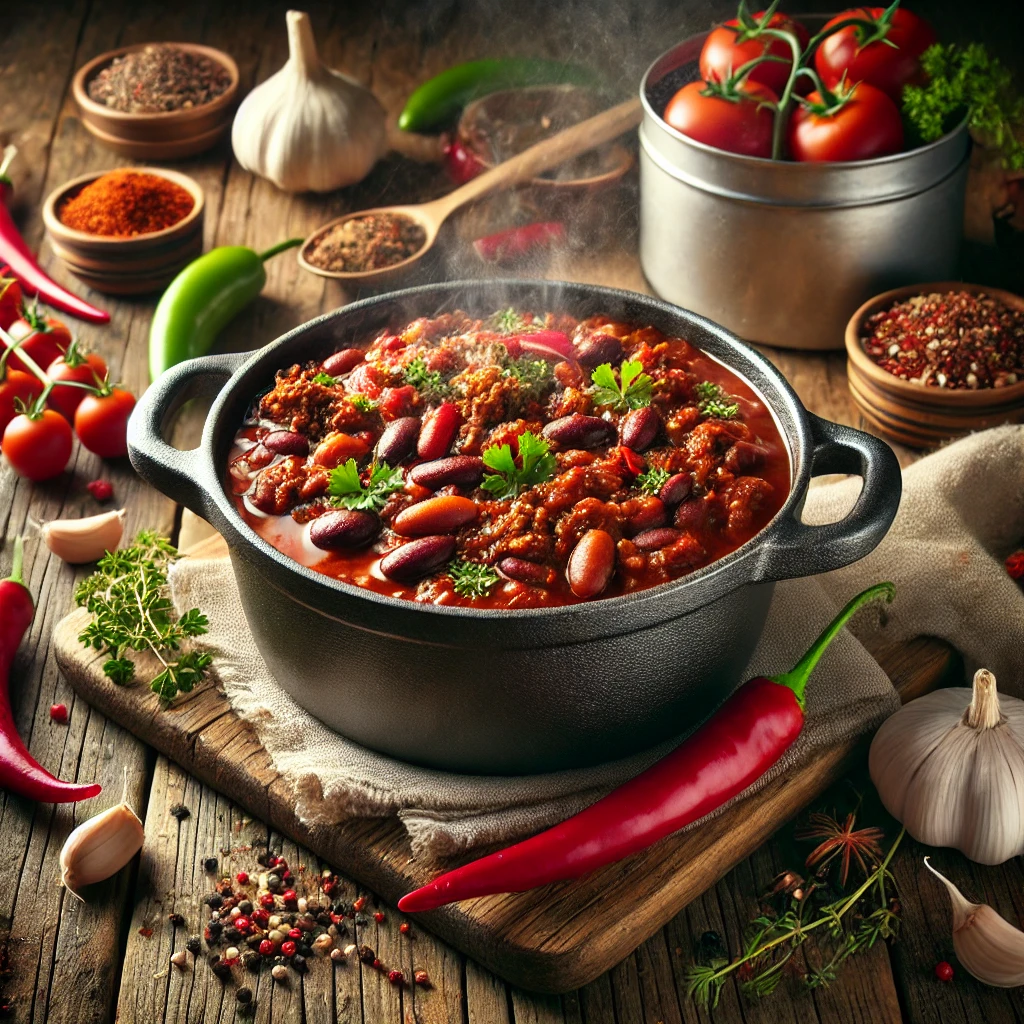 Pittige chili met bonen uit de Dutch Oven