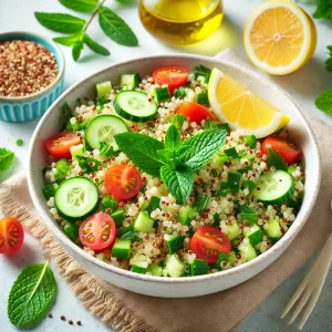 Quinoa Tabouleh met Komkommer en Munt