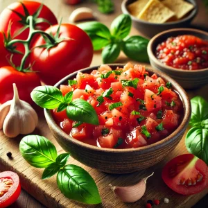 Verse Tomatensalsa met Basilicum en Knoflook