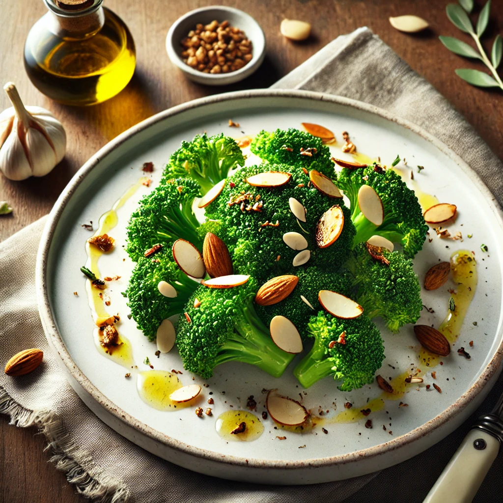 Broccoli met amandelen en knoflook