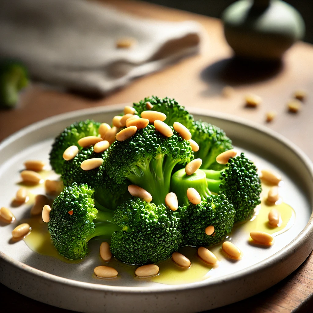 Broccoli met geroosterde pijnboompitten