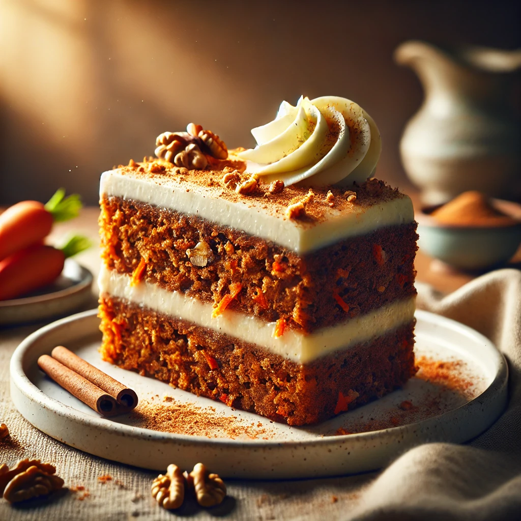 Carrot cake met kaneel en nootmuskaat