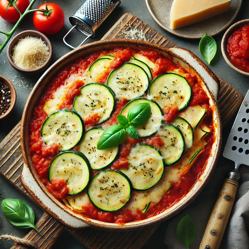 Courgettelasagne met tomatensaus