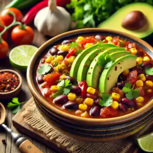 Crockpot Recept - Bonenschotel met maïs en avocado