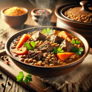 Crockpot Recept - Rundvlees met linzen en wortelen