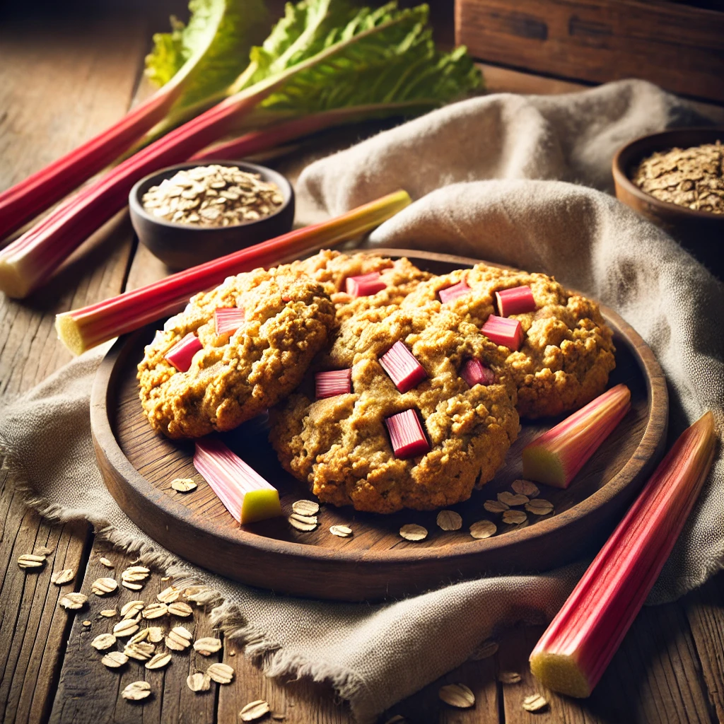 Havermoutkoekjes met rabarber