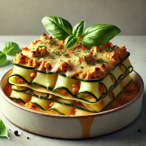 Lasagne met courgettelinten en kipgehakt