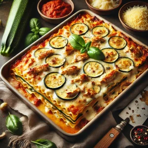 Lasagne met kip en courgette