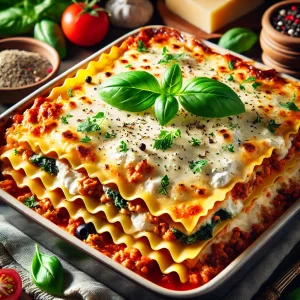 Lasagne met magere hüttenkäse en kruiden