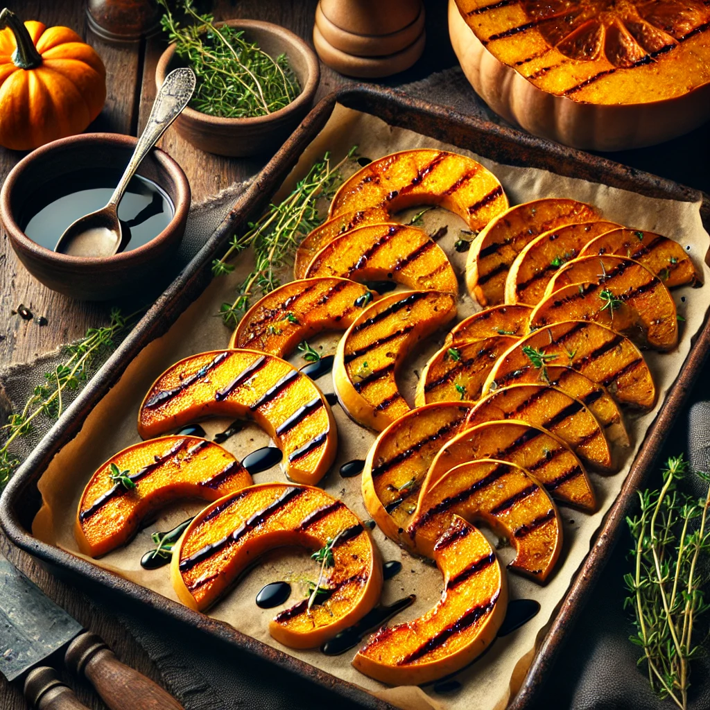 Pompoen uit de oven met balsamico