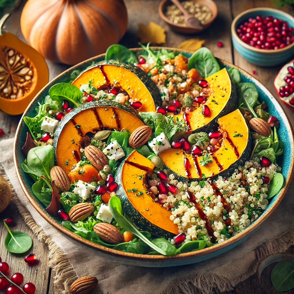 Salade met pompoen en quinoa