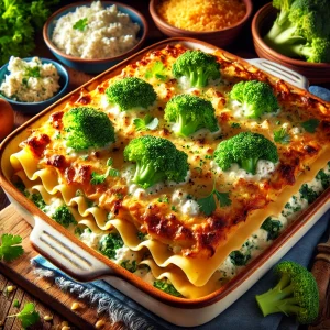 Volkoren lasagne met broccoli en cottage cheese