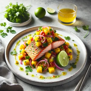 Zalm met een frisse mango salsa