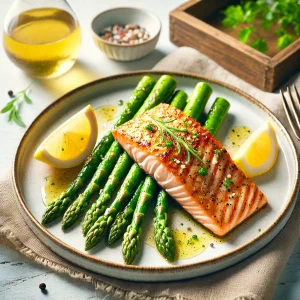 Zalm met gegrilde asperges