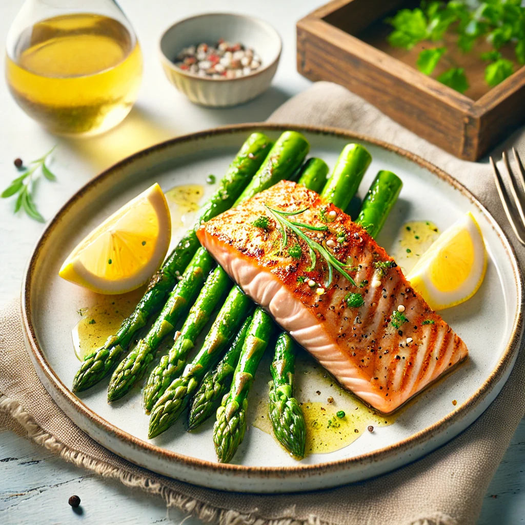 Zalm met gegrilde asperges