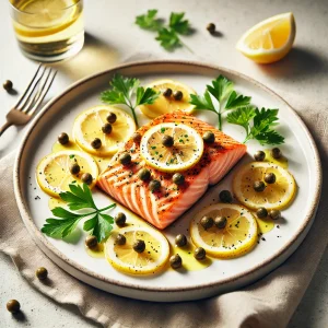 Zalm met kappertjes en citroen