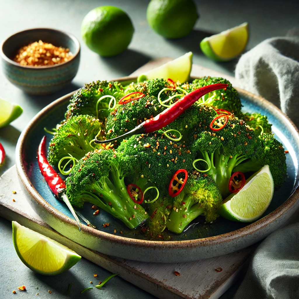 Airfryer broccoli met chili en limoen