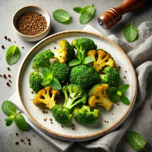 Airfryer broccoli met munt en komijn