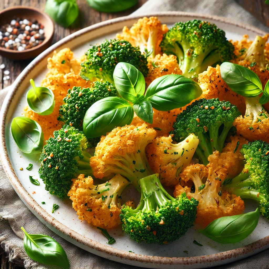 Airfryer broccoli met verse basilicum