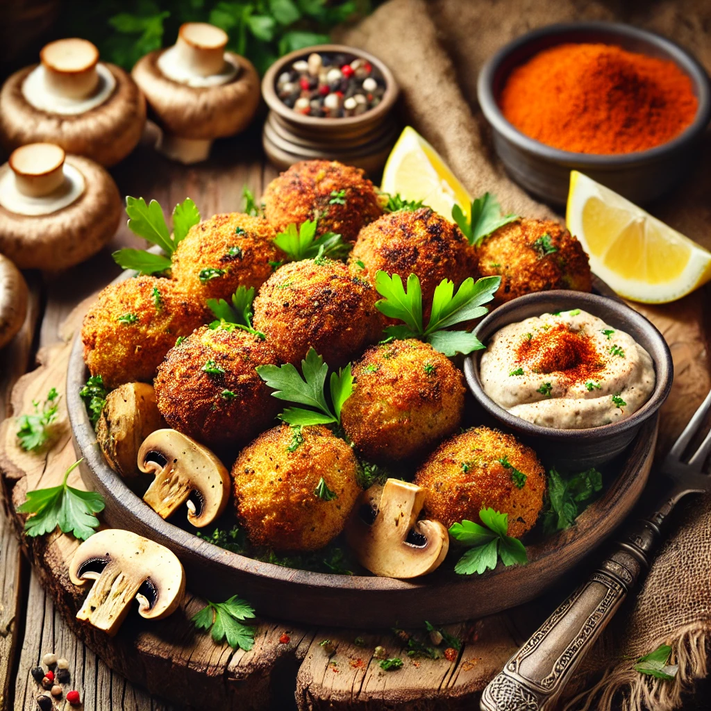 Airfryer falafel met champignons