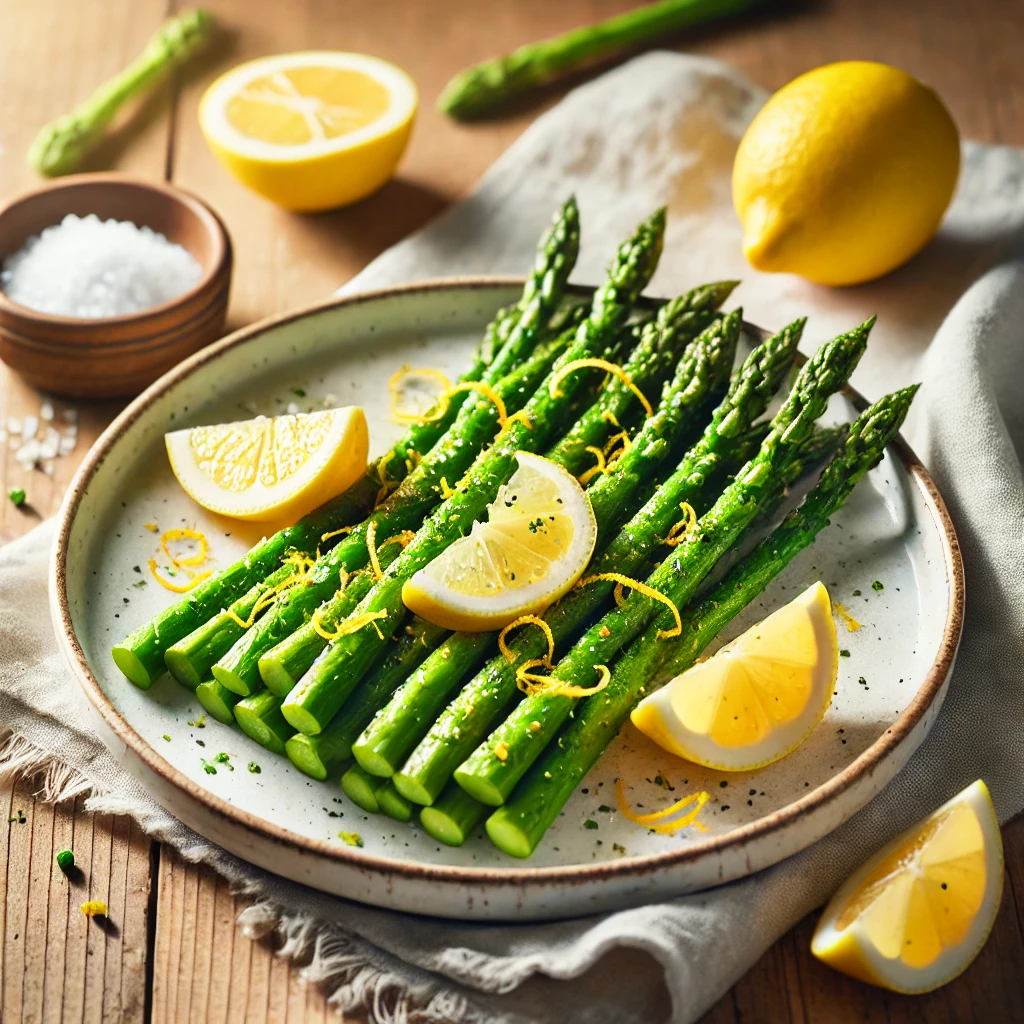 Airfryer groene asperges met citroen