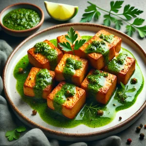 Airfryer tofu met chimichurri