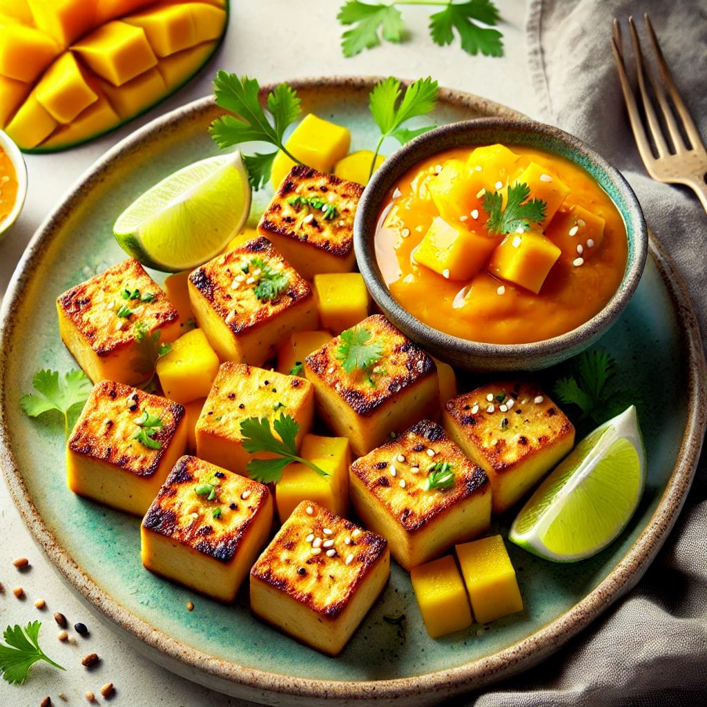 Airfryer tofu met mango chutney