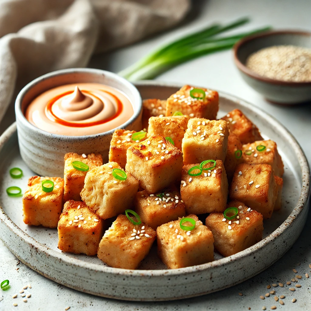 Airfryer tofu met sriracha-mayonaise