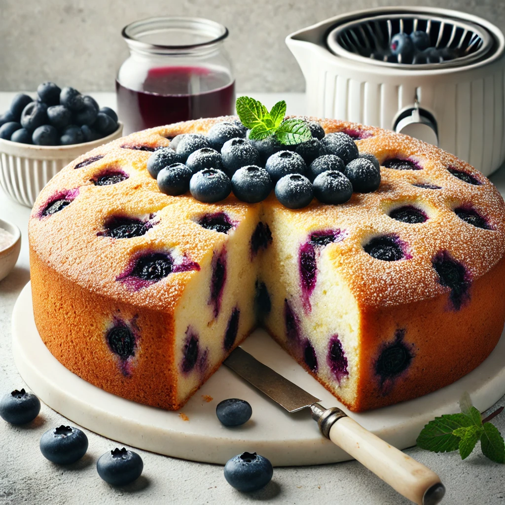 Blauwe bessen cake recept airfryer