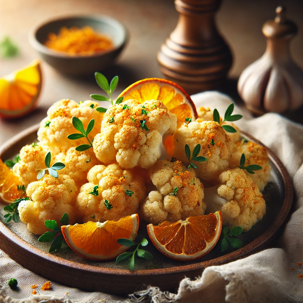 Bloemkool airfryer met een vleugje sinaasappel