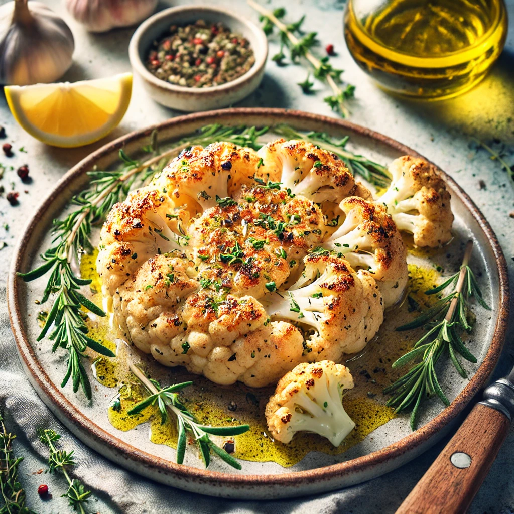 Bloemkoolsteak airfryer met mediterrane kruiden