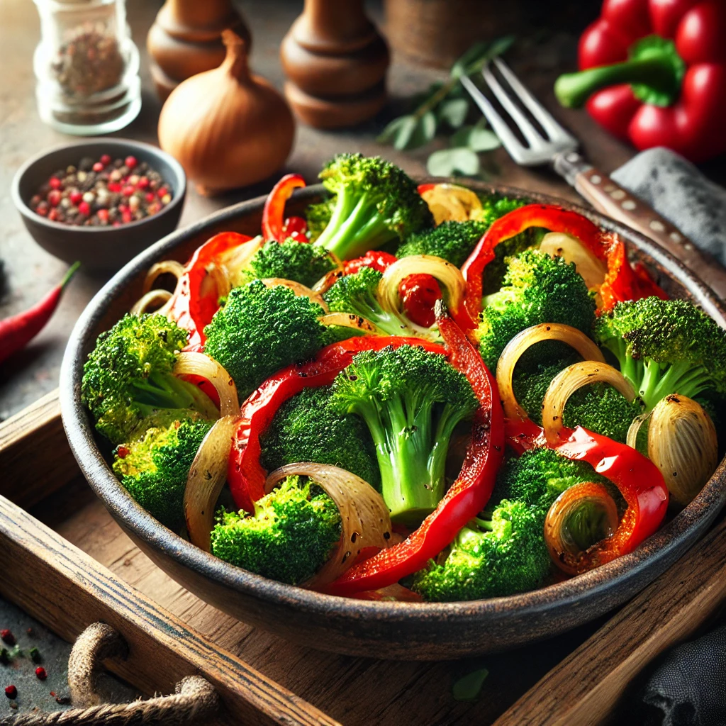 Broccoli airfryer met paprika en ui