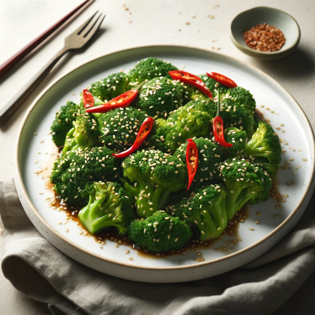 Broccoli met sesamzaadjes en chili