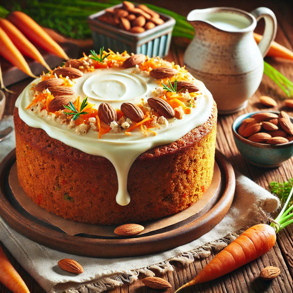 Carrot cake met amandelmelk