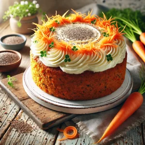 Carrot cake met chiazaad en lijnzaad