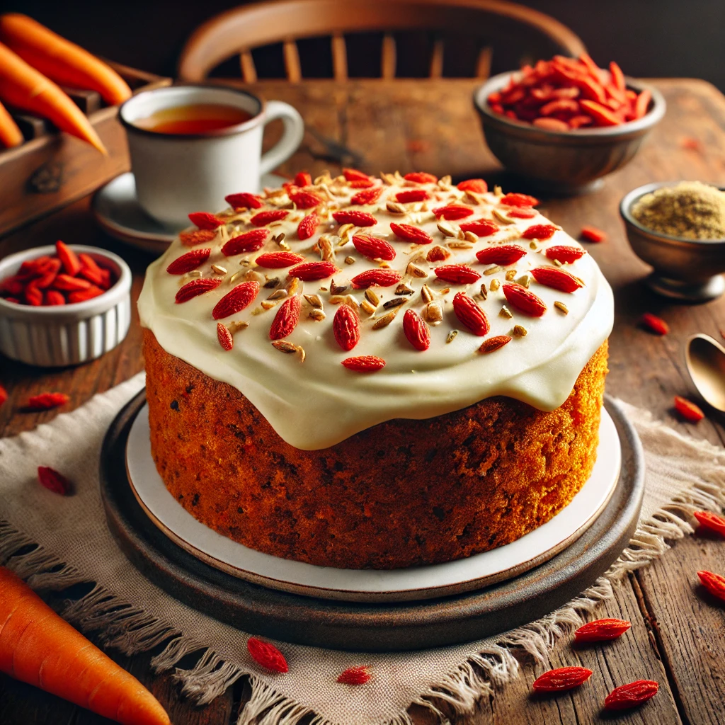 Carrot cake met gojibessen