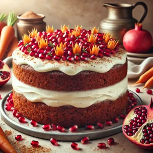 Carrot cake met granaatappelpitten