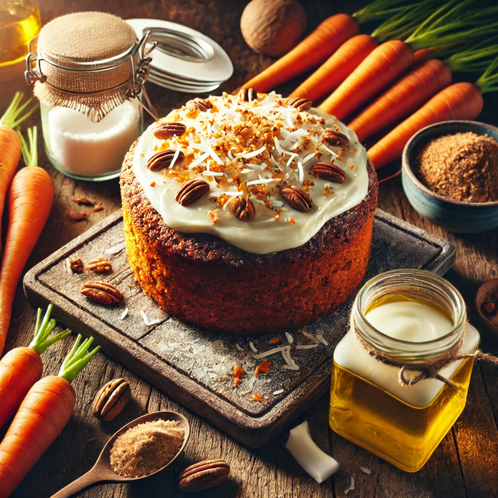 Carrot cake met kokosolie