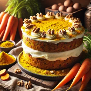 Carrot cake met kurkuma