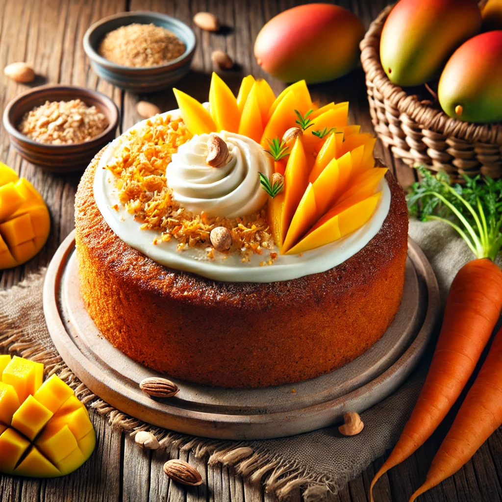 Carrot cake met mango