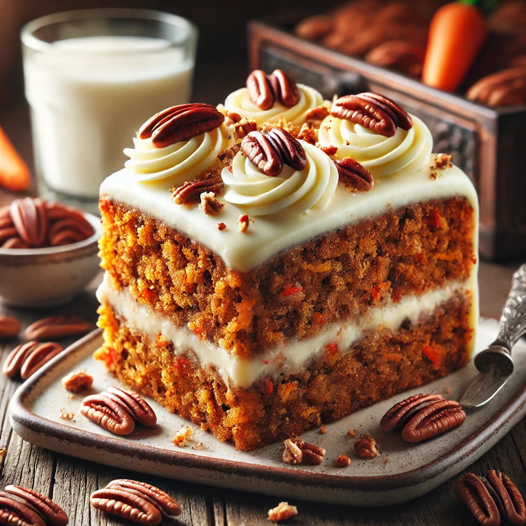 Carrot cake met pecannoten