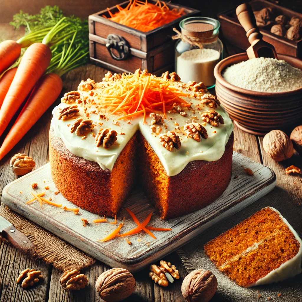 Carrot cake met volkorenmeel