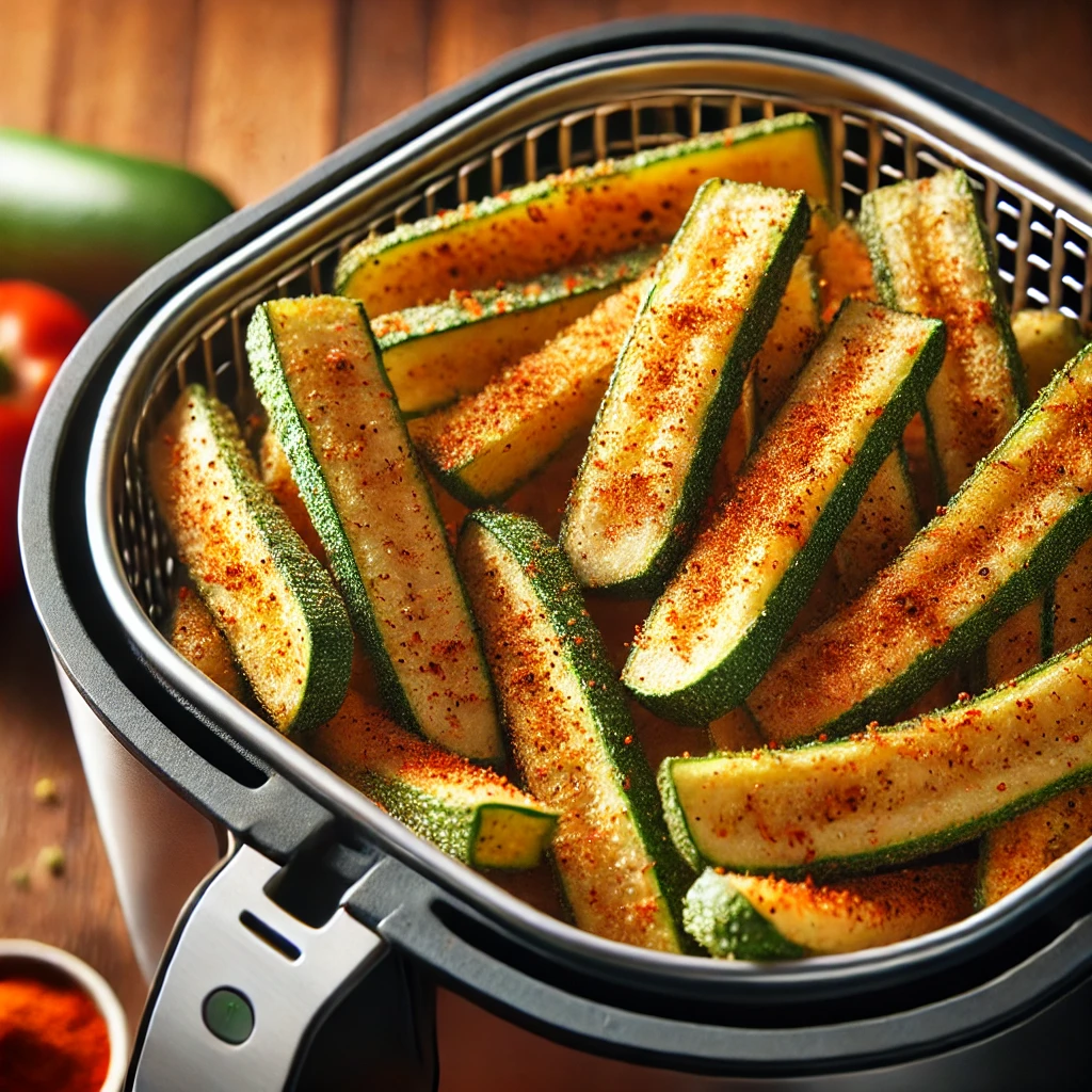 Courgette frietjes met paprikapoeder in de airfryer