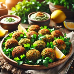 Falafel met groene kruidenmix