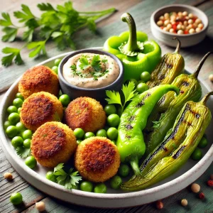 Falafel met groene paprika