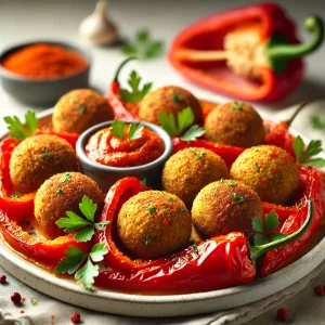 Falafel met pittige paprika