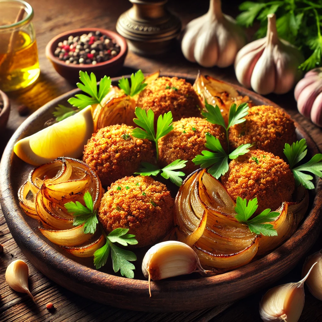 Falafel met ui en knoflook